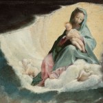 Detail of the painting depicting the vision of Madonna and Child.