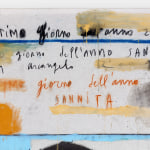Detail of abstract canvas with lettering