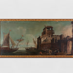 Girolamo Fontana (attribuito a), Paesaggio con nave che attracca