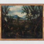 Landscape painting with figures