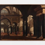 painting depicting the interior of a church