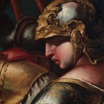 Detail of an oil painting of Alexander the Great with the family of Darius III, the Persian king he had defeated in battle.