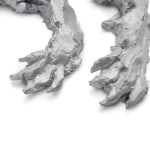 Detail of a bas-relief composed of three pieces depicting a hare.