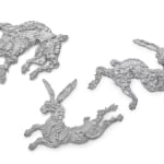 Bas-relief composed of three pieces depicting a hare.