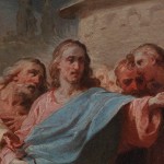 Detail of painting representing the gospel passage in which Christ heals the daughter of the Canaanite woman