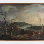 Painting of a River Landscape with Herdsmen