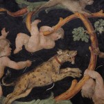 detail of frieze depicting grotesques and Diana