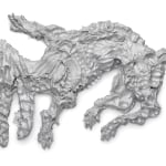 Detail of a bas-relief composed of three pieces depicting a hare.