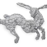 Detail of a bas-relief composed of three pieces depicting a hare.