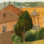 Detail of an oil painting of a view of Rome (Church of S. Anastasia al Palatino).