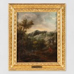 An oil painting of the Roman landscape.