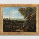 An oil painting of the Roman countryside landscape.