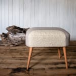 The Upholstery Project, Foot Stool : 'Green River & Snowy Forest'