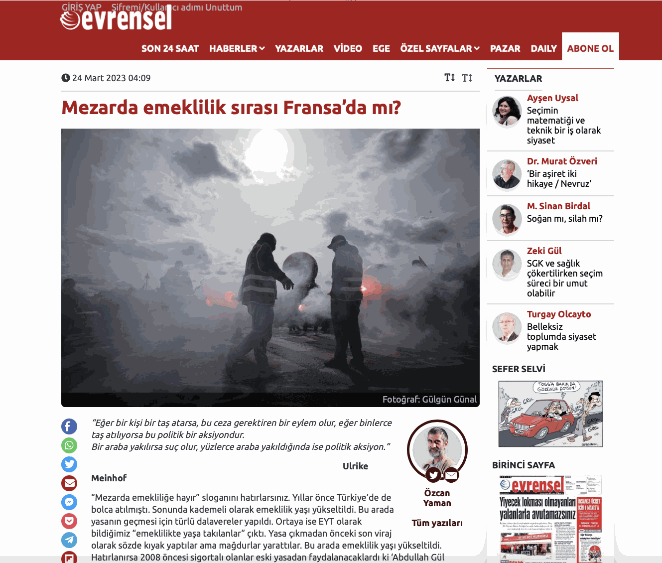 The Evrensel (Universal) Newspaper