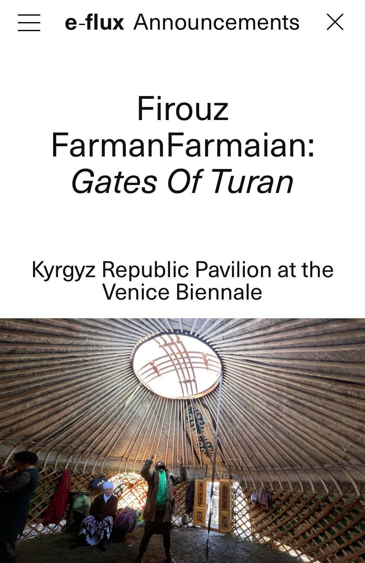 Firouz farmanfarmaian Under ther Tunduk, Kyrgyzstan
