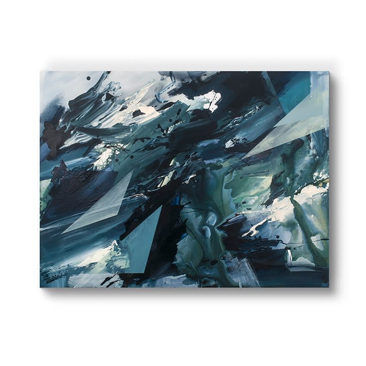 Abstract painting "Finding Flow" by artist Emerson.