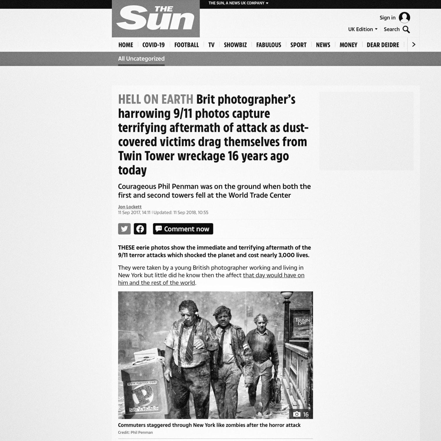 THE SUN: BRITS HARROWING 9/11 PICTURES