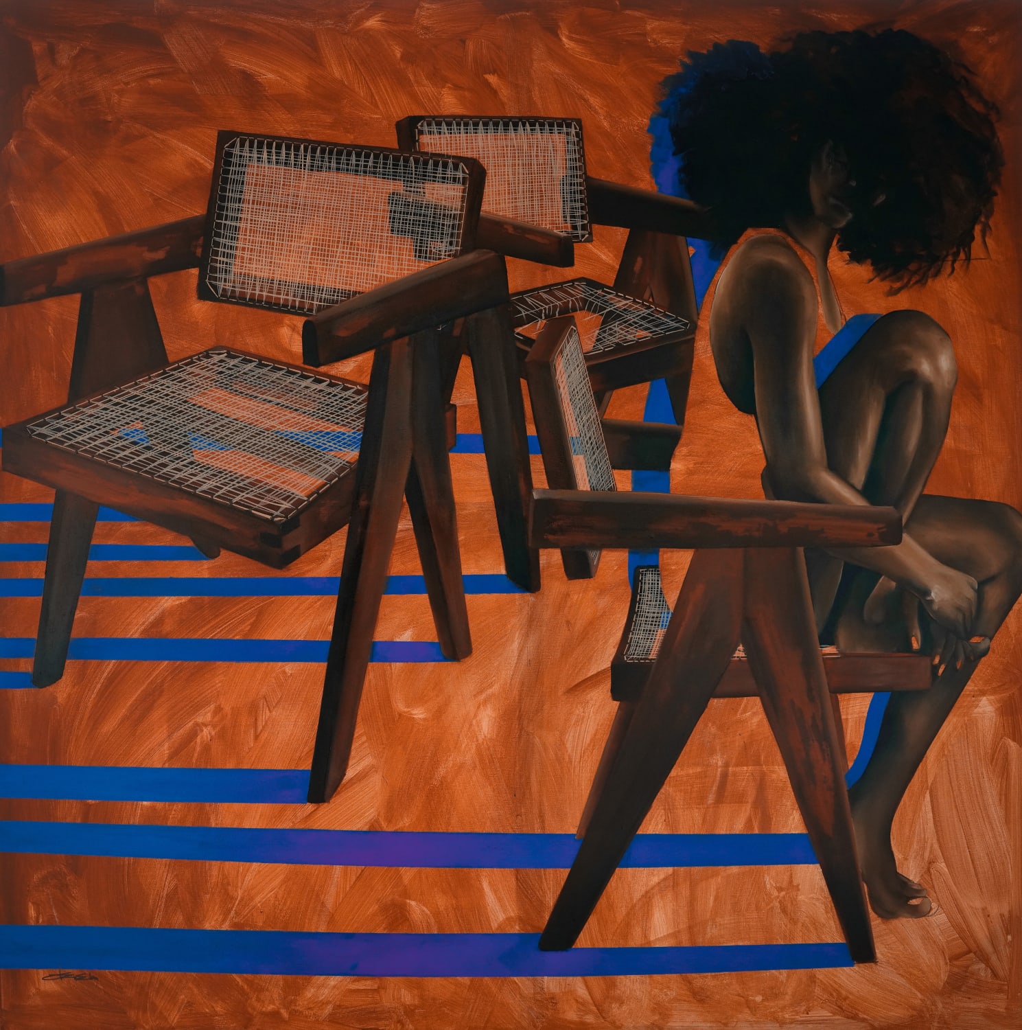 Joshua Oheneba-Takyi Dejection, 2022 Acrylic on canvas 150 x 150 cm 59 1/8 x 59 1/8 in
