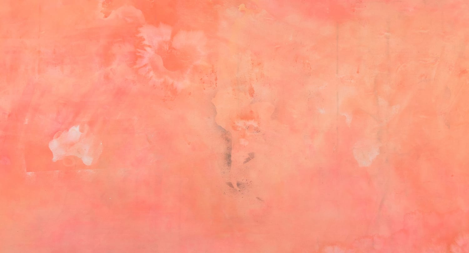 Frank Bowling, False Start, 1970, Acrylic and spray paint on canvas, 232.5 x 548 cm, 91 1/2 x 215 3/4 in