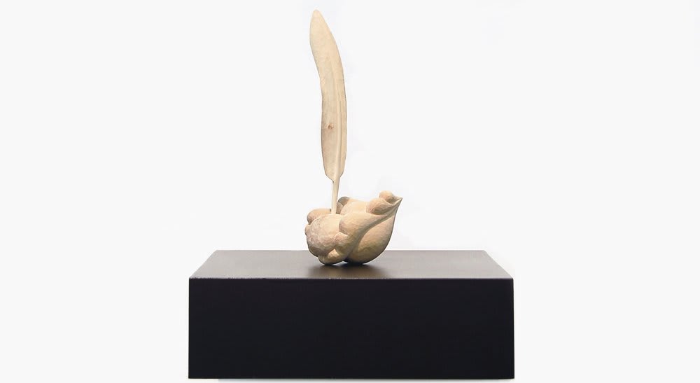 Jane Wilbraham, Feather Miasma, 2010, Sycamore, 22 x 9 x 7 cm, 8 5/8 x 3 1/2 x 2 3/4 in