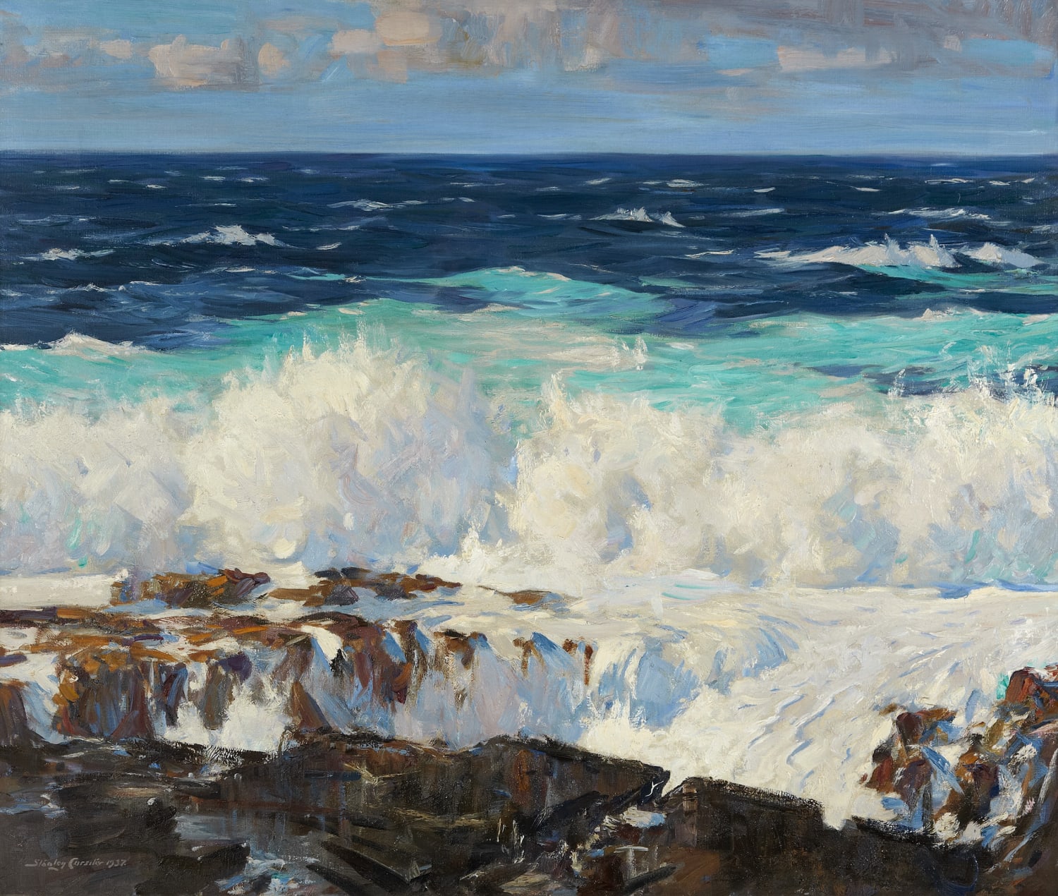 Stanley Cursiter CBE RSA (1887-1976), Surf  oil on canvas, 1937, 85.1 x 99.5cm  RSA Diploma Collection Deposit, 1938. 1999.004