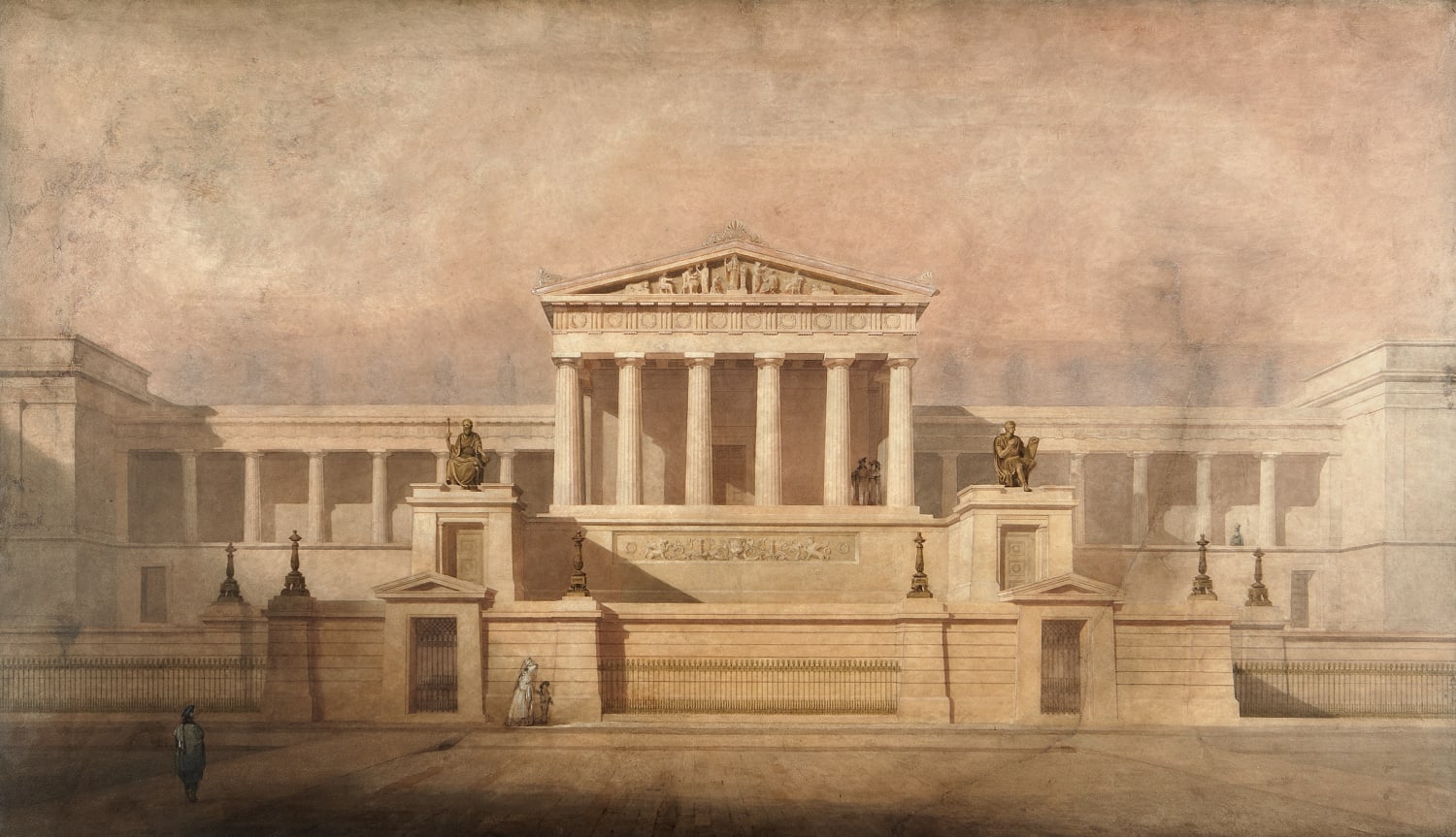 Thomas Hamilton RSA (1784-1858), Design for Royal High School, Edinburgh  watercolour, gouache and pencil on paper, 1830 73.5 x 129.5cm  RSA Diploma Collection Deposit, 1831. 1995.051