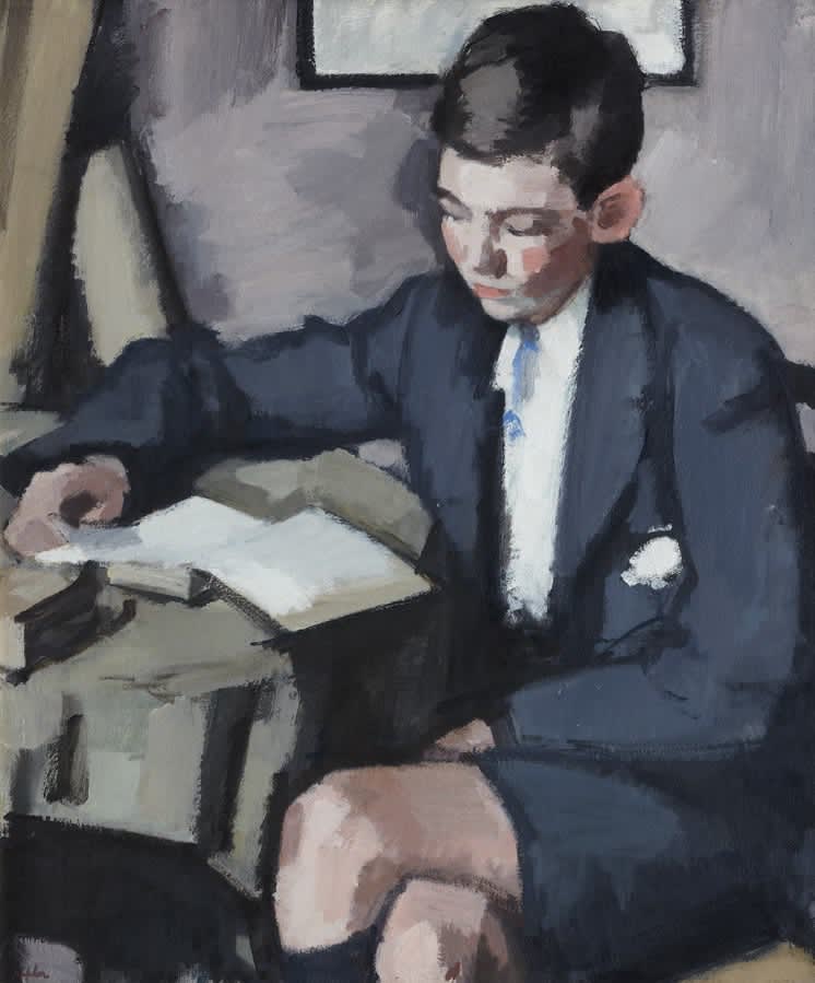 Samuel John Peploe RSA (1871-1935) Boy Reading  oil on canvas, 1921, 76.3 x 64.0cm  RSA Diploma Collection (Deposited 1927) 1995.032