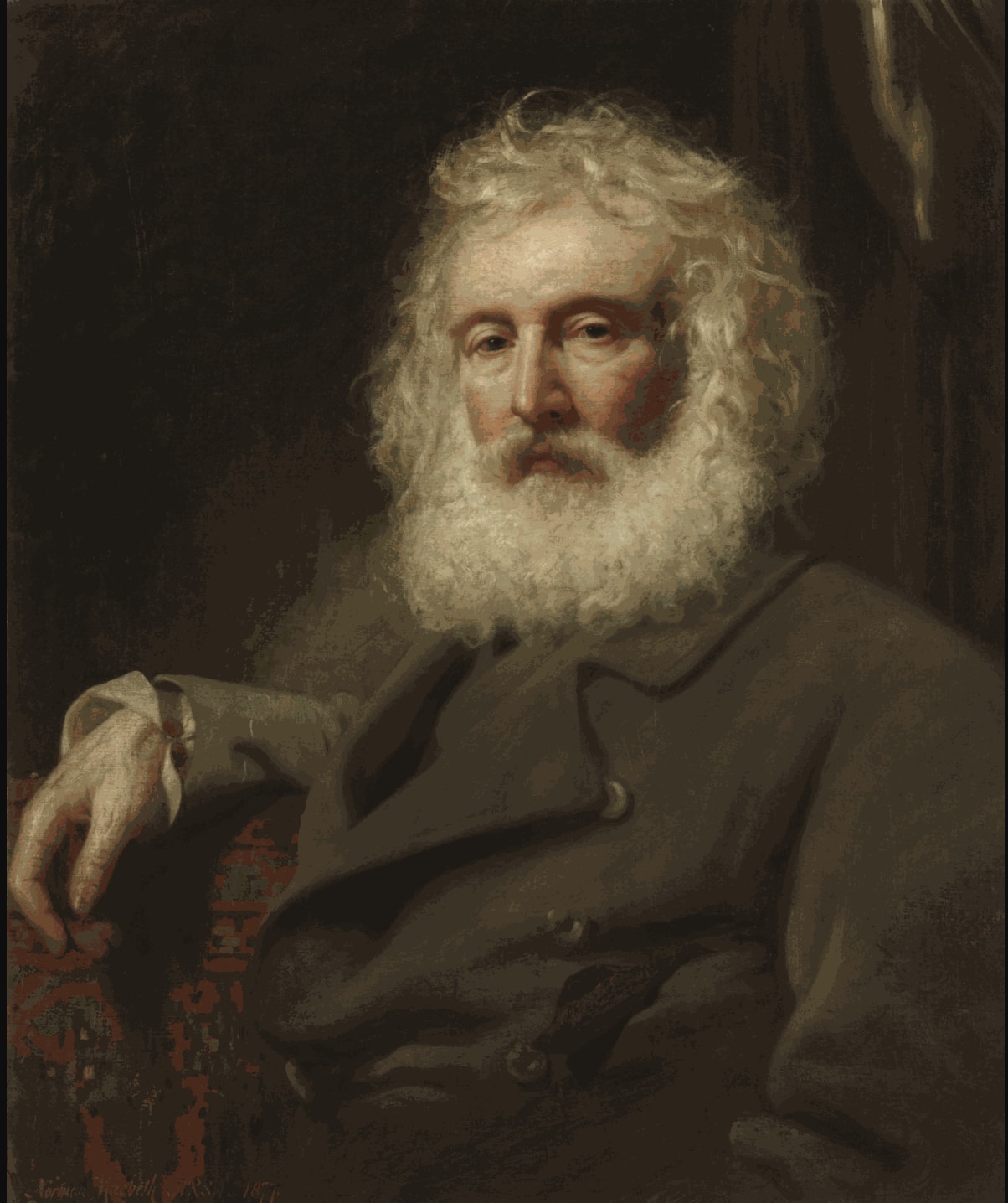 Norman Macbeth RSA (1821-88), Portrait of Sir John Steell  Oil on canvas,1877, 76.6 x 64.0cm.  RSA Diploma Collection (Deposited, 1880) 1994.085