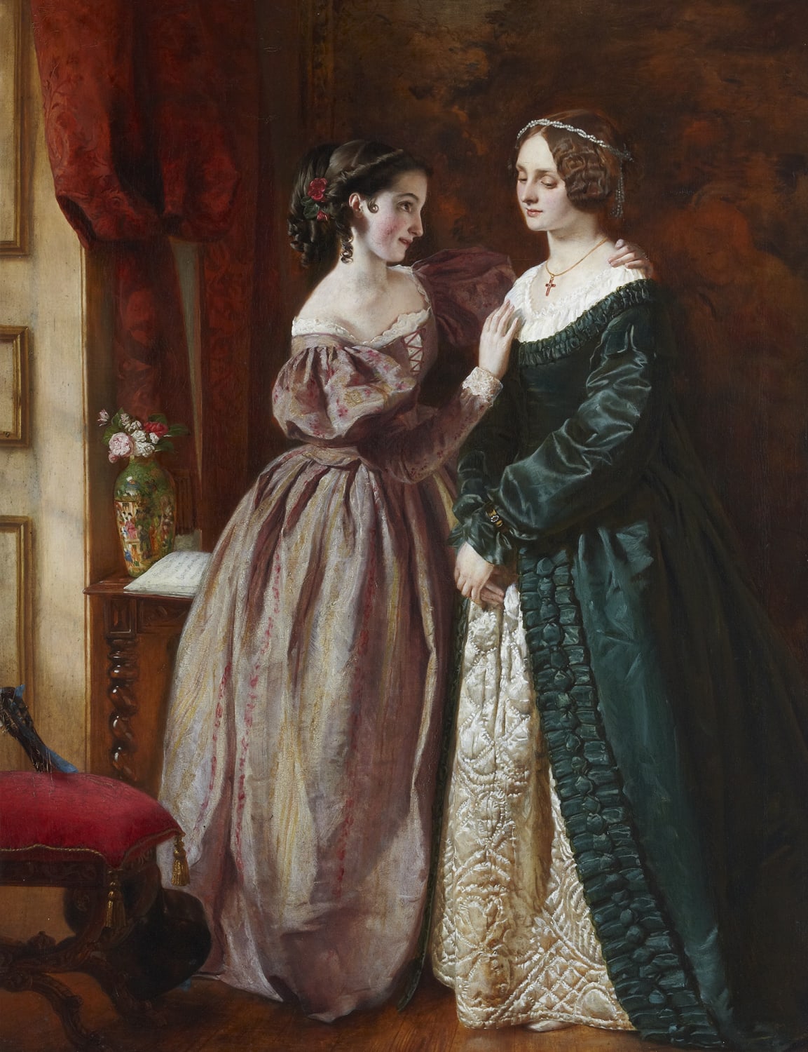 James Archer RSA (1822-1904), Rosalind and Celia  Oil on canvas, around 1854, 93 x 72.1cm  RSA Diploma Collection (Deposited, 1856 or 1858) 1995.034