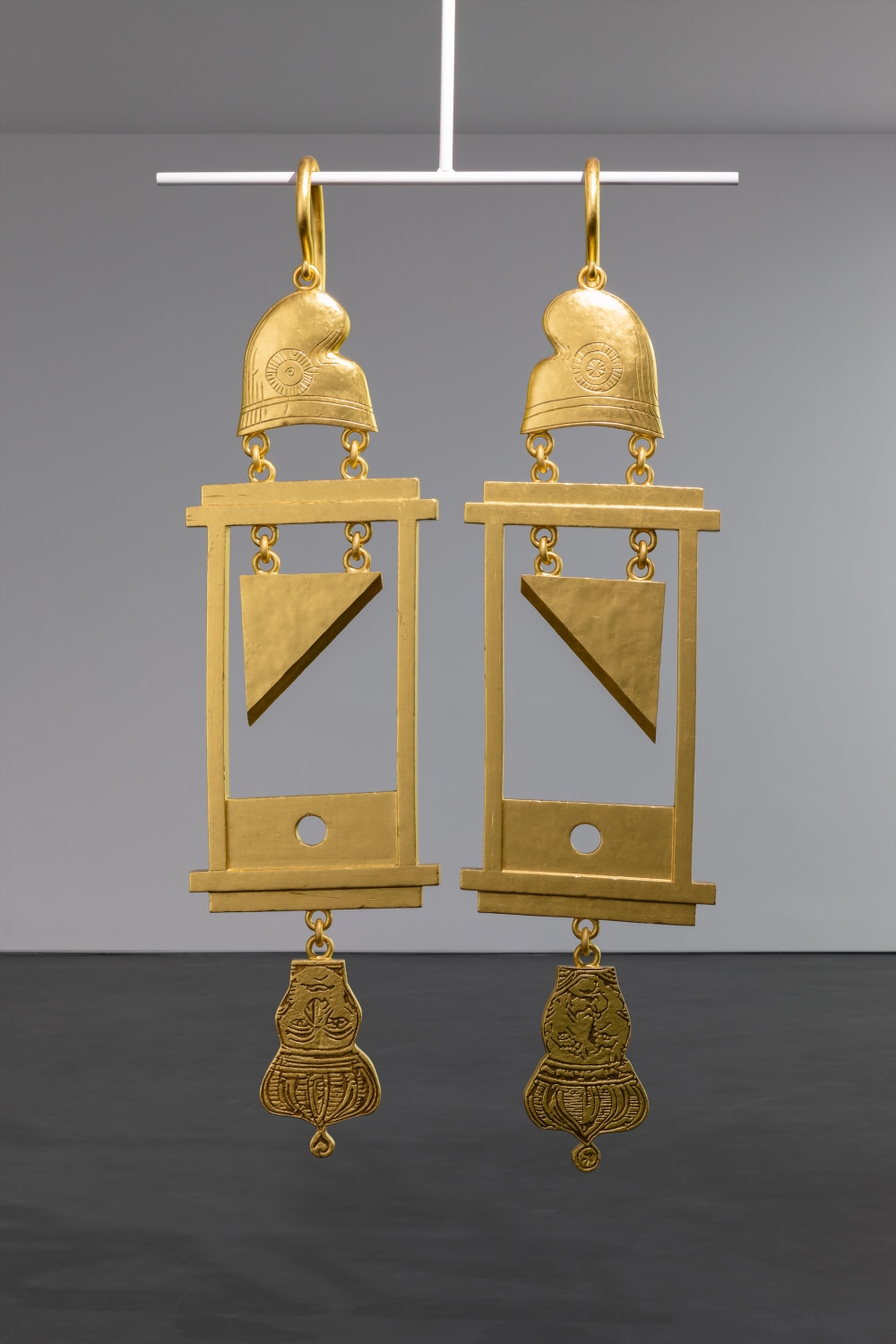 Guillotine Earrings  Featuring the Heads of Louis 16th and Marie