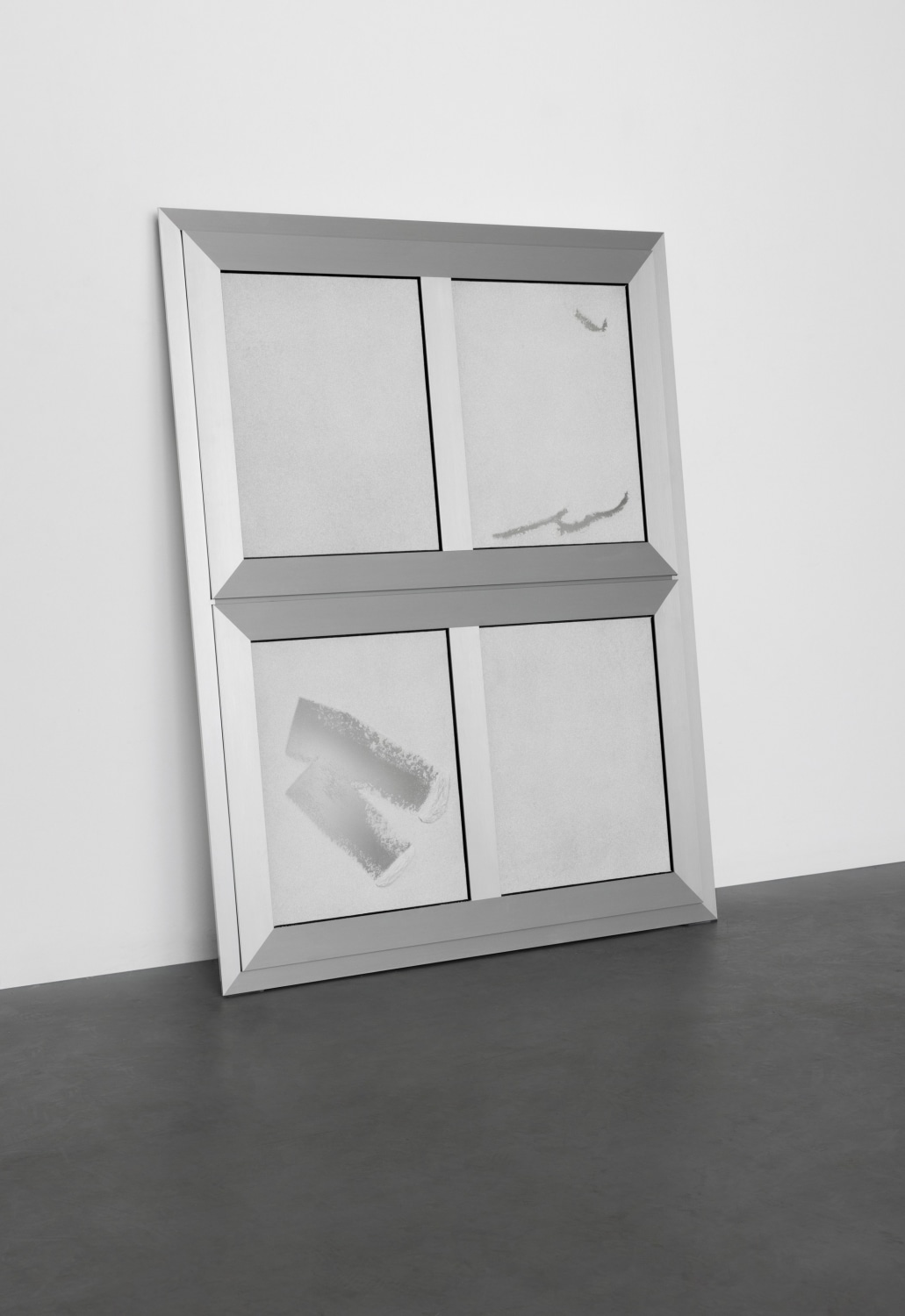 Ryan Gander, View into the artist’s studio window, obscured by frost (26th January 2022), 2022