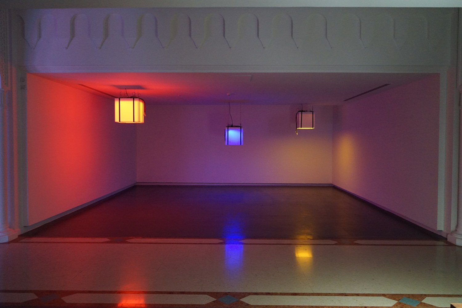 Mondrian Corian (red), 2010 Mondrian Corian (blue), 2010 Mondrian Corian (yellow), 2010 From left to right All works: Corian, textile...