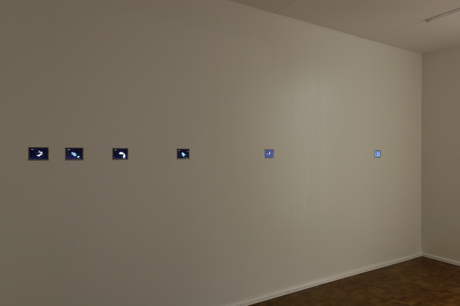 Liu Wei Difficult to Restrain, 1999 Video, 6 channel installation, DVD player, 6 screens 6 Monitors, each 12 x 9...