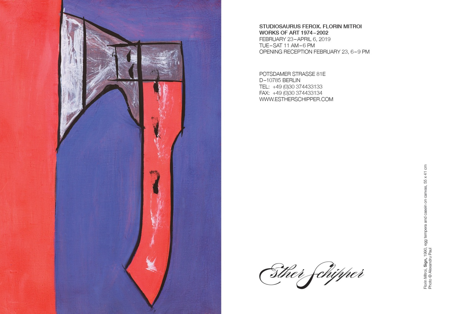 Original exhibition invitation (recto / verso)