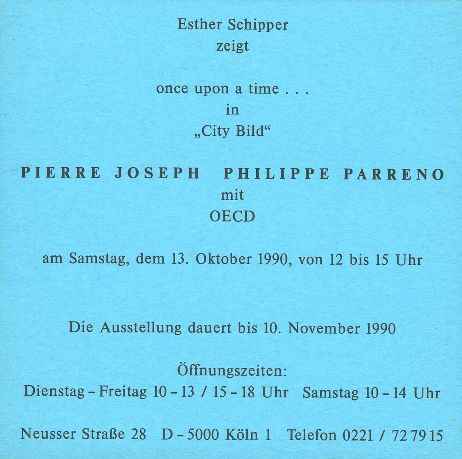 Original exhibition invitation (recto)