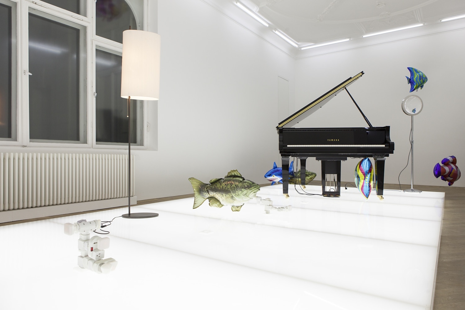 Quasi Objects: My Room is a Fish Bowl, AC/DC Snakes, Happy Ending, Il Tempo del Postino, Opalescent acrylic glass podium,...