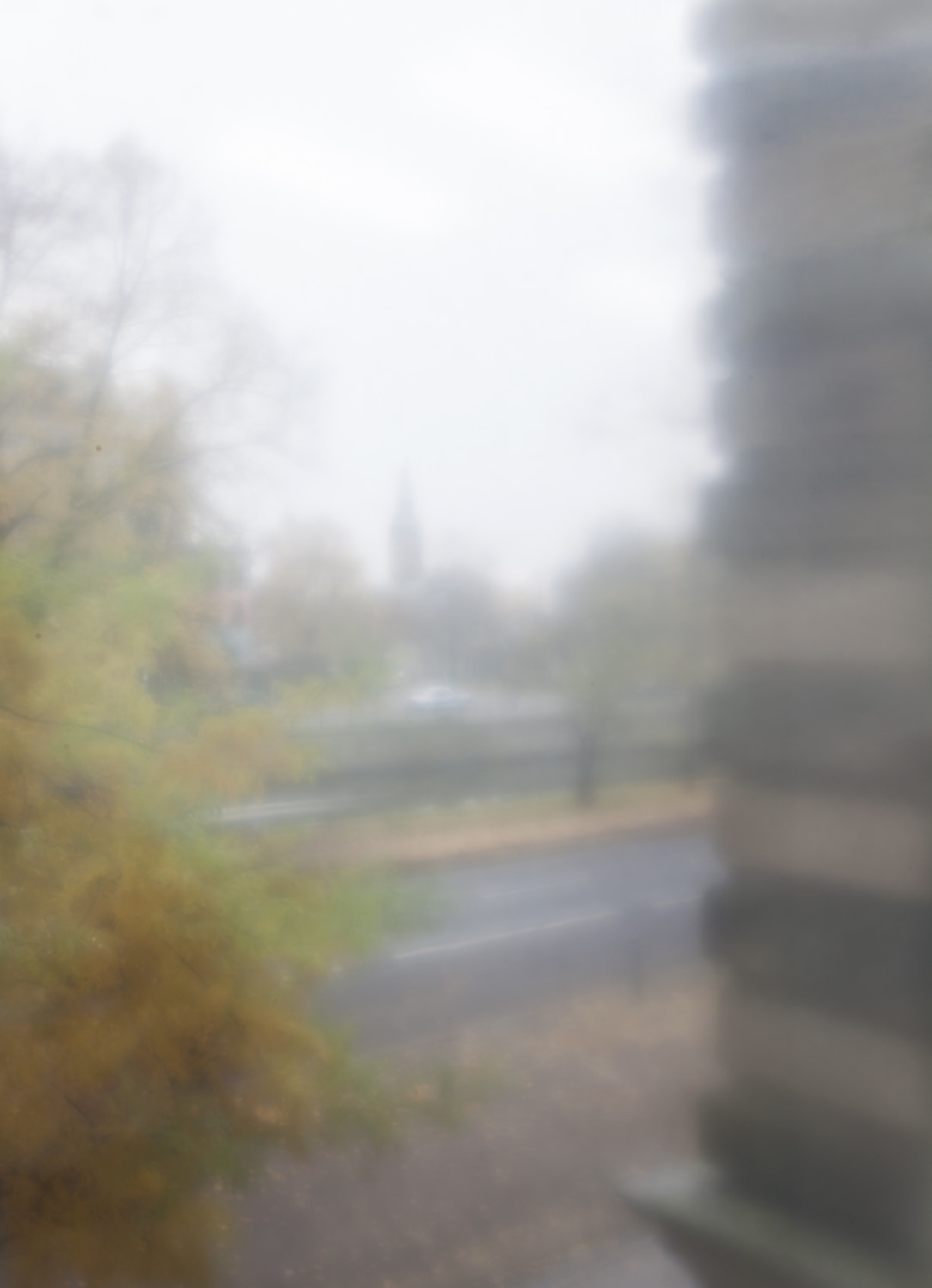Out Of Focus Windows, 2013 Installation, adhesive An adhesive foil on the window blurs the onlookers’ view of the outside...