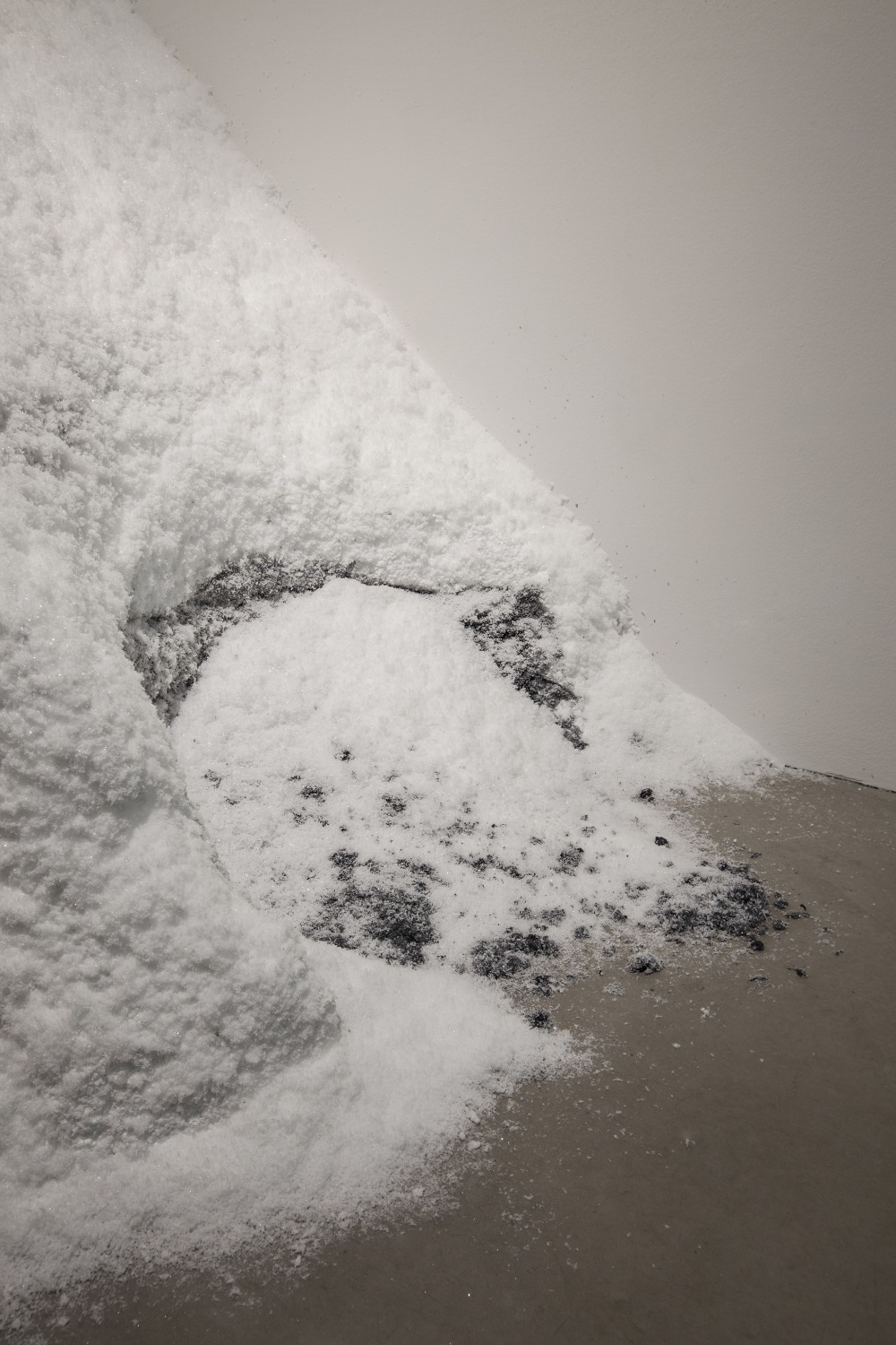 Snow Drift, 2014 (detail) Artificial snow, diamond powder, clay Snow Drift consists of artificial snow mixed with elements of diamond...
