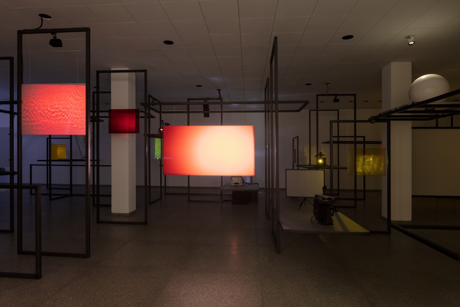 Exhibition view: Rosa Barba, In a Perpetual Now, Neue Nationalgalerie, Berlin, 2021 Photo © Andrea Rossetti