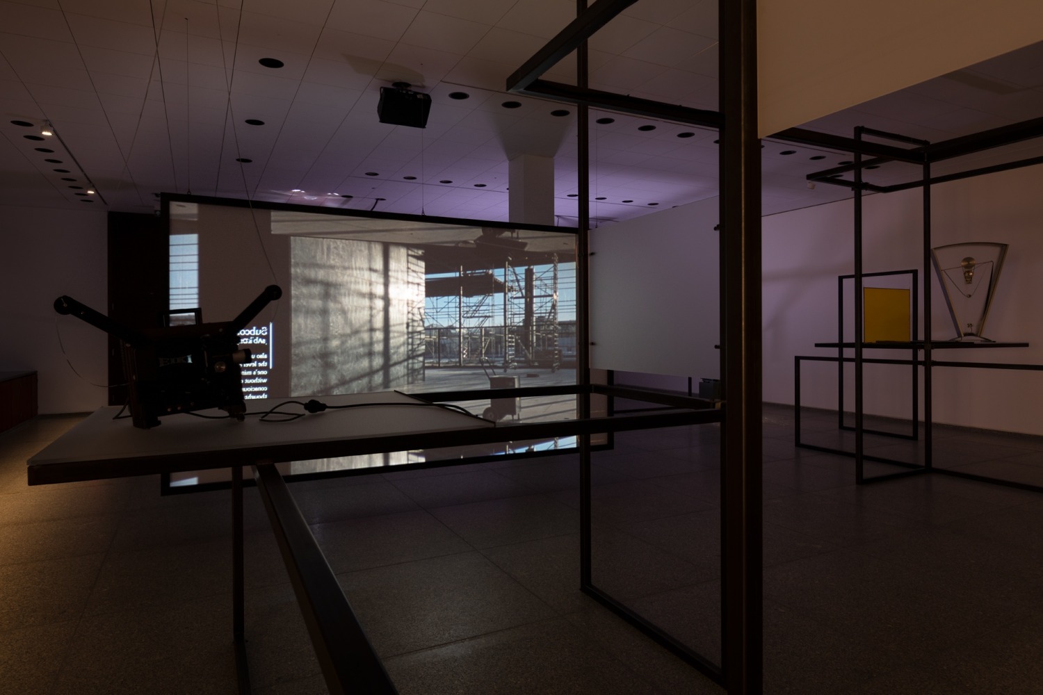 Exhibition view: Rosa Barba, In a Perpetual Now, Neue Nationalgalerie, Berlin, 2021 Photo © Andrea Rossetti