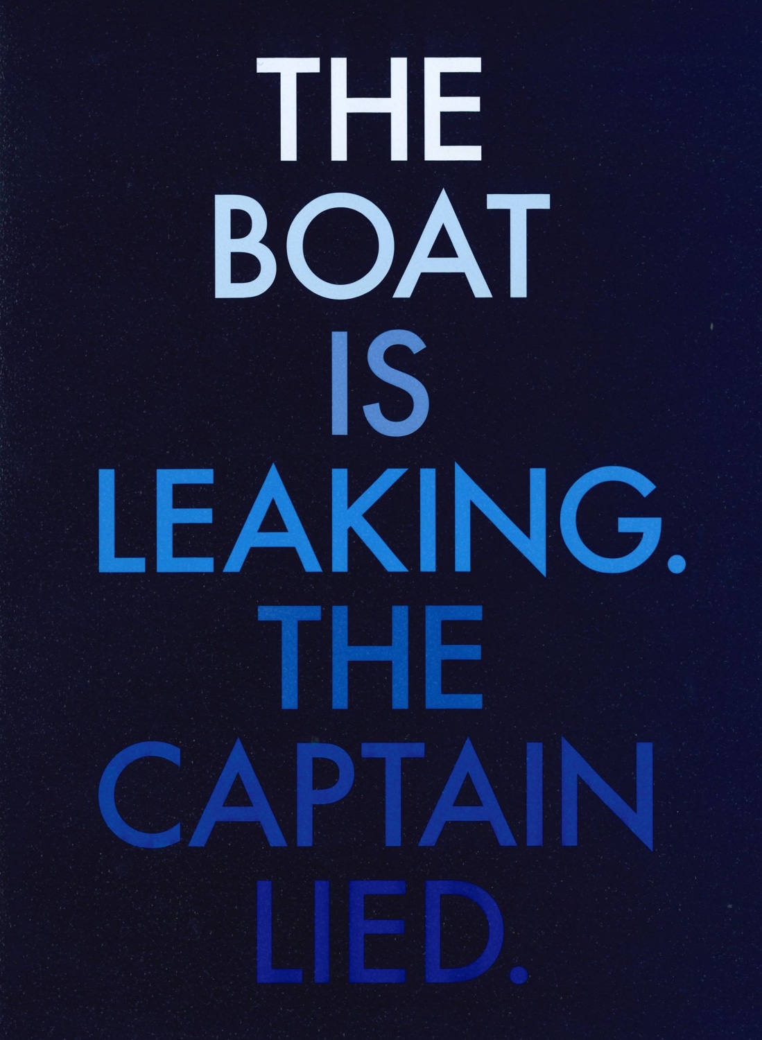 Thomas Demand The Boat Is Leaking. The Captain Lied.