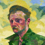 Samuel Guy E.R.D.L., 2025 Oil on panel, 11 1/2 x 10 1/2 x 1 3/4 in. (29.2 x 26.7 x...