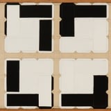 Ralph Iwamoto White Shuttles, 1975–82 Acrylic on cotton, 9 1/2 x 44 1/2 in. (24.1 x 113 cm)