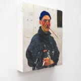 Samuel Guy Preacher (After Frans Hals), 2025 Oil on panel, 11 1/4 x 9 3/4 x 1 3/4 in. (28.6...