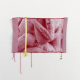 Mia Weiner Aching To Be Held (Red Drip), 2023 Handwoven cotton, acrylic, and silk, raw ruby, and 14 carat gold...