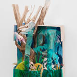 Rachel MacFarlane Maquette for 'Submerged in the Forest Flood', 2024 Paper collage, 7 1/2 x 6 1/4 x 3 7/8...
