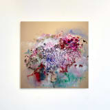 Elizabeth Abel Tapestry, 2025 Acrylic, watercolor, and soft pastel on canvas, 47 x 47 in. (119.4 x 119.4 cm)