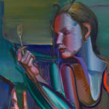 Justine Otto La Seance, 2023 Oil on canvas, 63 x 51 1/8 in. (160 x 130 cm)