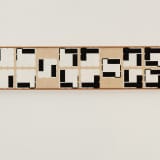 Ralph Iwamoto White Shuttles, 1975–82 Acrylic on cotton, 9 1/2 x 44 1/2 in. (24.1 x 113 cm)