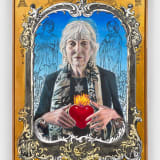 Audrey Flack Self Portrait with Flaming Heart, 2022 Acrylic and mixed media on canvas, 40 x 30 in. (101.6 x...